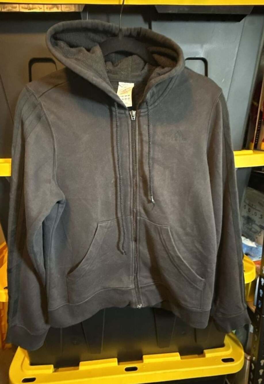 Adidas Black Full-Zip Fleece Hoodie with Embroidered Logo
